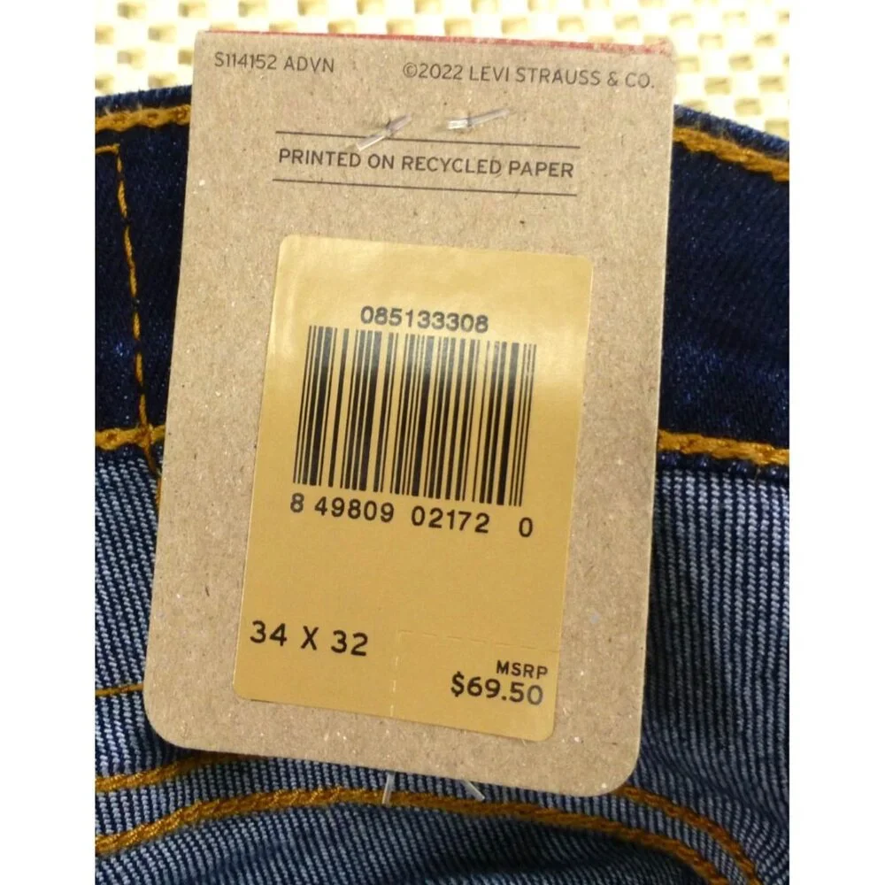 Levis 513 Slim Straight Stretch Jeans 34X32 Mens Original Riveted Denim - Picture 4 of 10